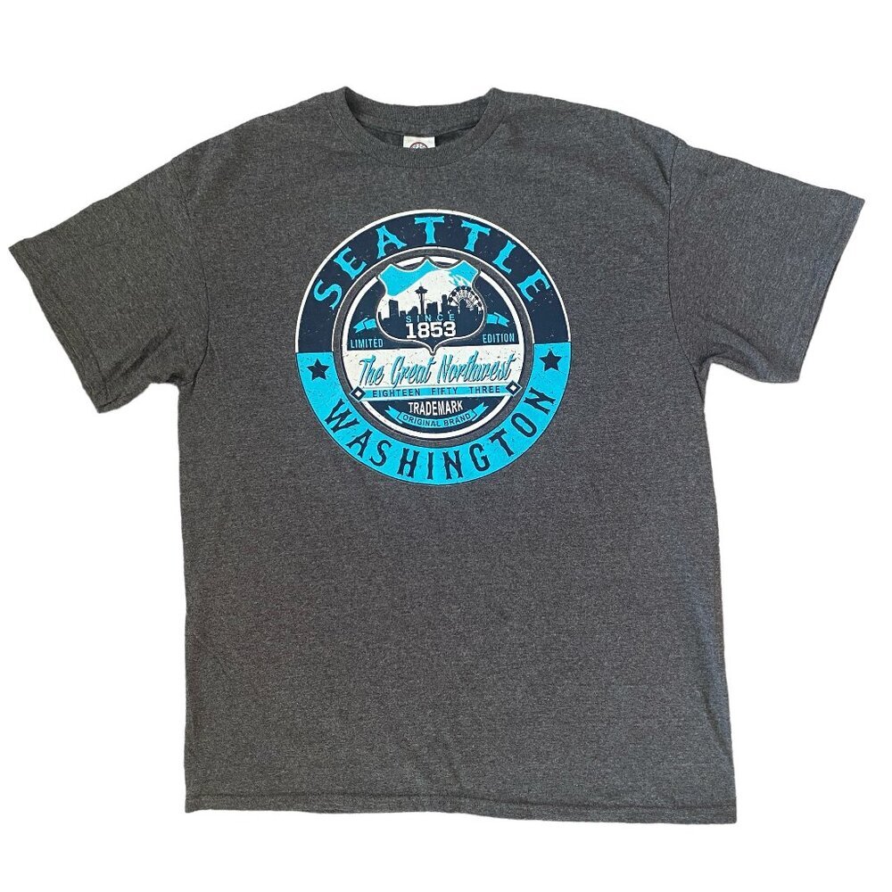 Delta Pro Weight L Seattle Washington dark gray short sleeve crew neck t-shirt